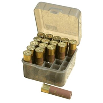 MTM AMMO BOX SHOTSHELL 12/10GA 3.5" SHELLS 25-ROUNDS CLR SMKE